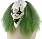 Clown Joker Mask for Halloween with Green Wig Adult