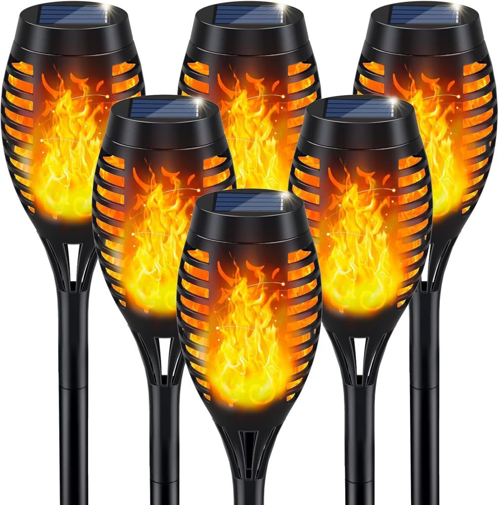 IkeeRuic Solar Lights Outdoor, Solar Torch Light with