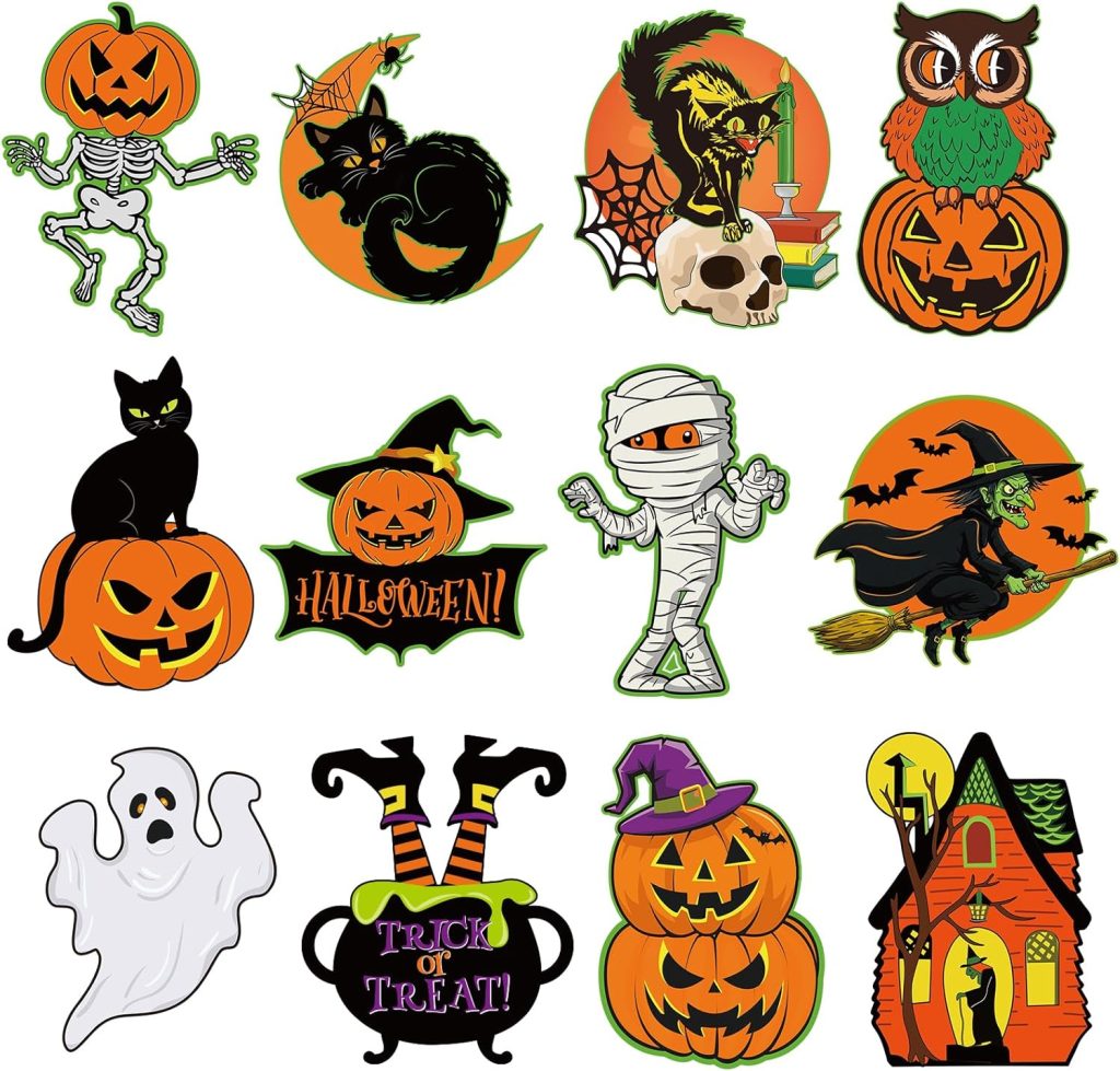 Large Vintage Halloween Decorations Cardboard Cutout