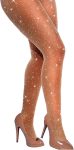 VEBZIN Sexy Sparkly Fishnets Stockings Jeweled High