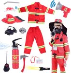 13 piece Kids Fireman Costume Firefighter Dress-Up Toy