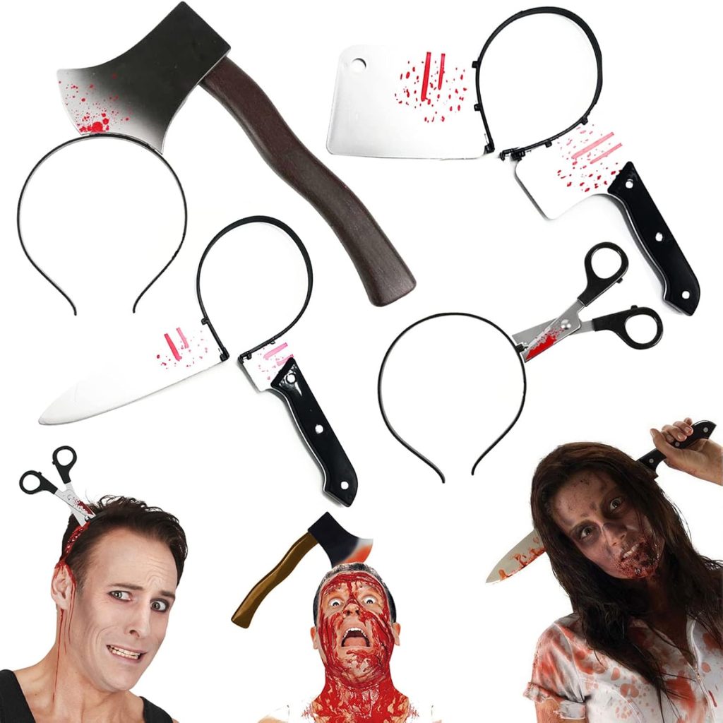 JOYEONDEF 4 Pcs Halloween Knife Headband - Plastic