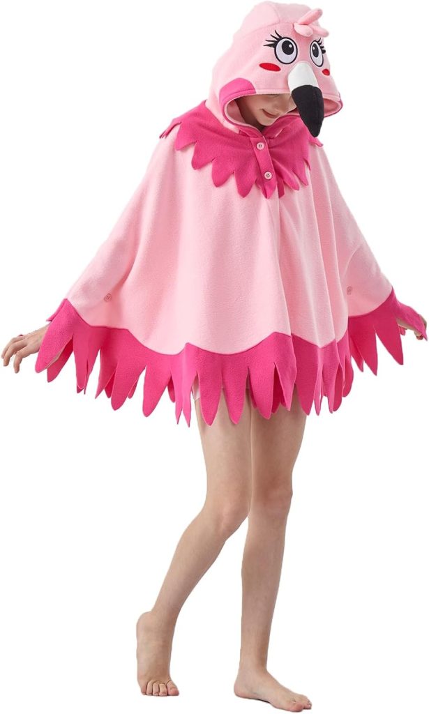 Unisex Flamingo Cape Costume Flamingo Cosplay Hooded