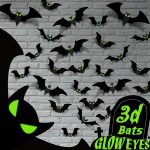 Halloween Decorations - 56 Pcs Spooky 3D Bats With Glow