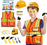 Construction Worker Costume for Boys, Pretend Builder