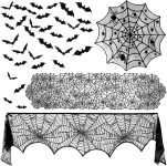 ZeeDix 39 Pcs Halloween Decorations Kit Black Lace