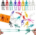 JOICEE 24PCS Halloween Stretchy Skeleton Toys, Assorted