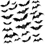 68Pcs Bats Wall Decor,Halloween Decorations 3D Bat