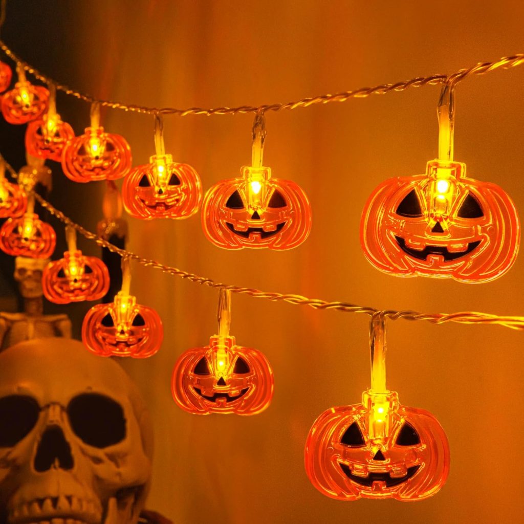 Halloween Lights Pumkin Lights 10FT 20LED with Timer 8