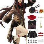 TMSREBU Hu Tao Cosplay Costume Halloween Outfit with