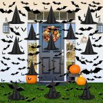 Famoby 12pcs Halloween Black Witch Hat with 157 FT