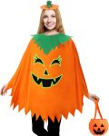 3 Pcs Pumpkin Costume for Adult,Glow in the Dark