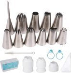 11 Pcs Extra Large Piping Tip Set,Stainless Steel Cake