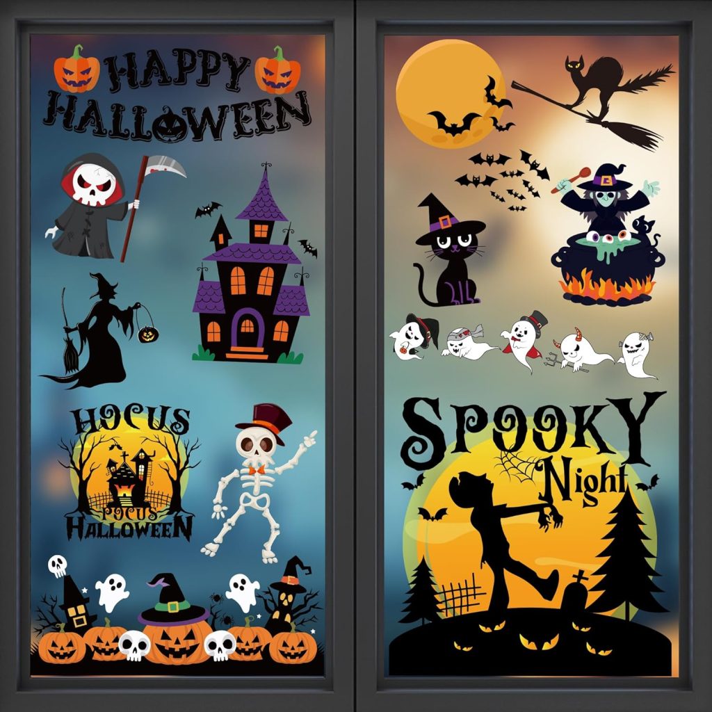 Halloween Party Decorations - Reusable Window Clings