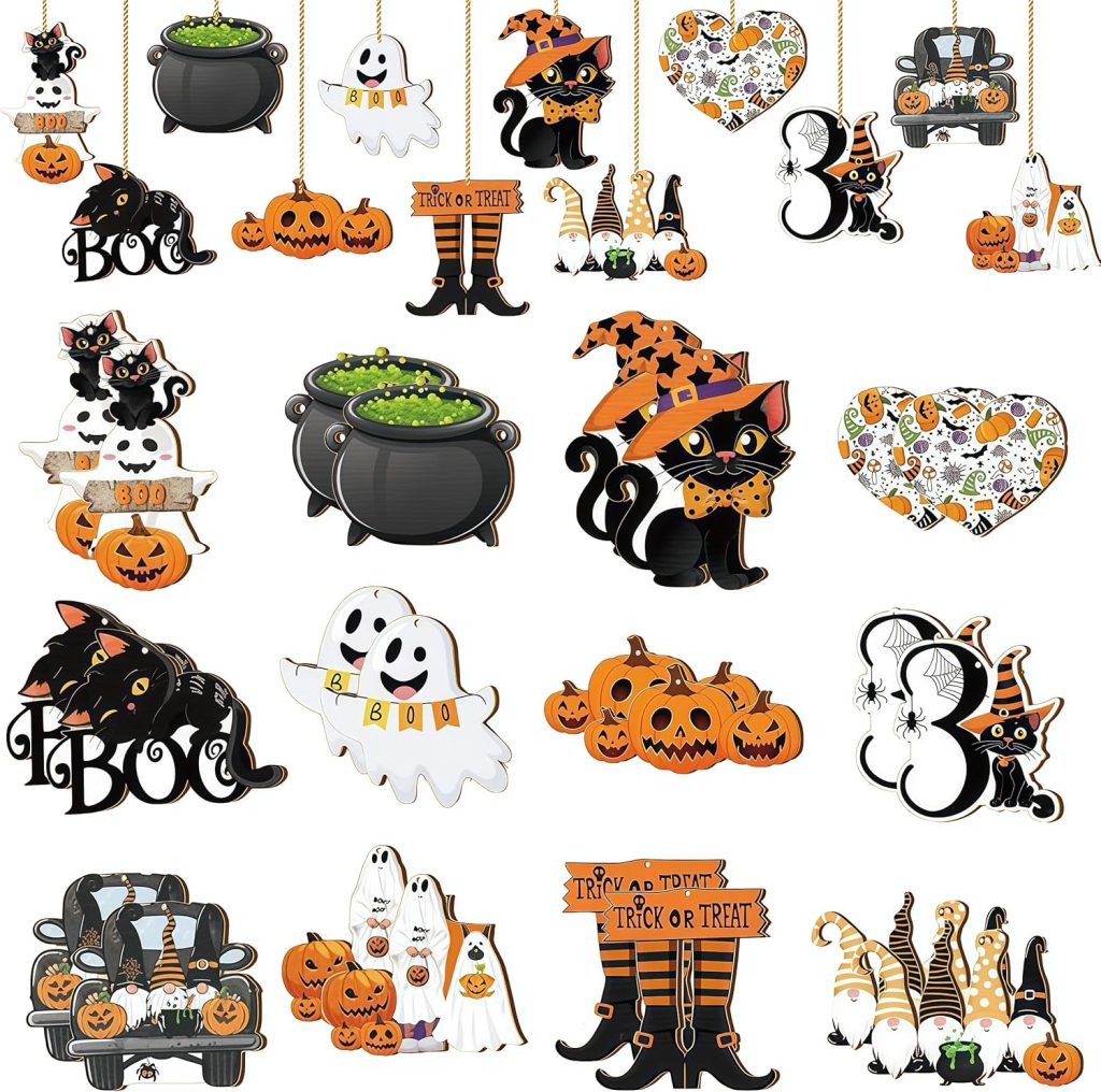 24 Pieces Halloween Hanging Ornaments for Trees -