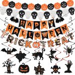 AhfuLife Halloween Party Decorations Set, Reusable