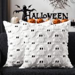 DFXSZ Halloween Pillow Covers 18x18 inch Set of 2 White