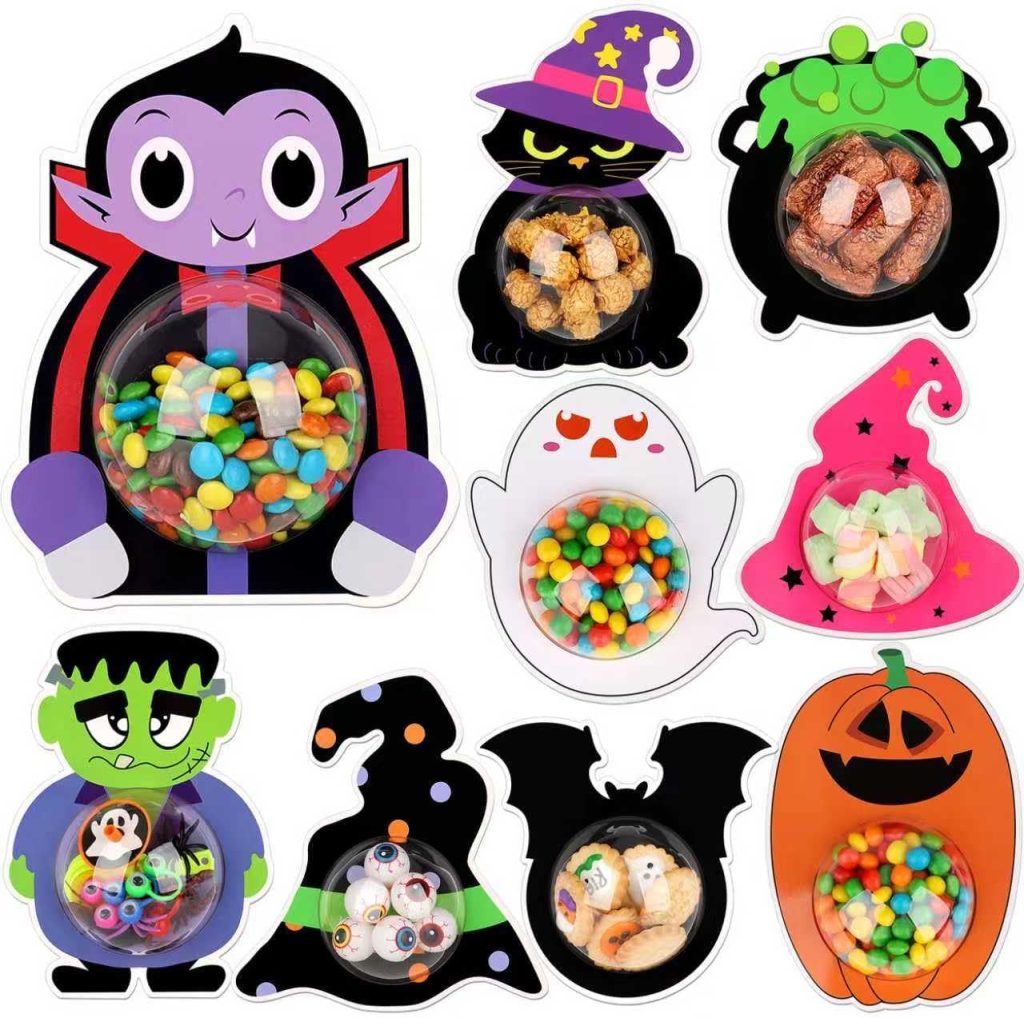 36 Set ​Halloween Candy Holder Cards with Clear Dome,