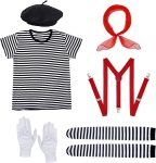 Woman Mime Costume Halloween Adult Men French Mime