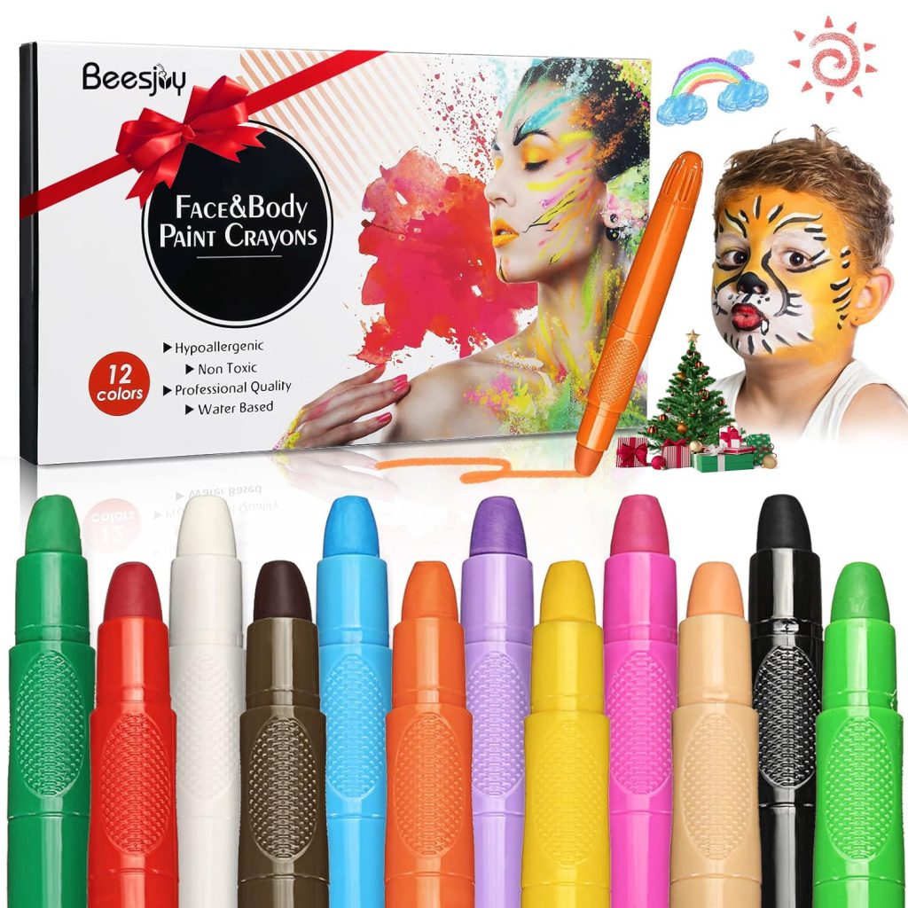 Beesjuy Face Painting Kits for Kids,12 Color Water