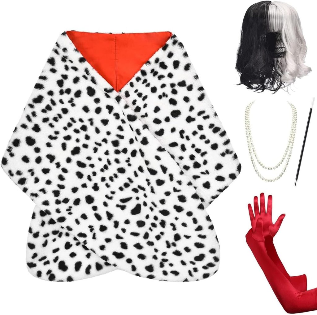 Halloween Costume Women 2025- Dalmatian Shawl, Red
