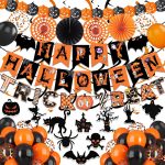 Happy Halloween Trick or Treat Banner Paper Fan