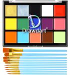Drawdart Face Body Paint Kit, 15 Colors Face Painting