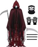 Grim Reaper Costume, Halloween Hooded Cloak