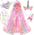 Fedio Princess Dress up for Girls,Unicorn Light up