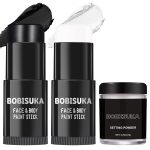 BOBISUKA Black White Face Paint Stick with Setting