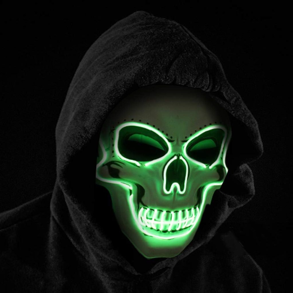 OceanWings Halloween Mask LED Light up Costumes Scary