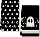 ARKENY Halloween Kitchen Dish Towels Set of 2,Black