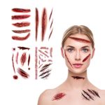 Halloween Body Face Scar Realistic Temporary Tattoos