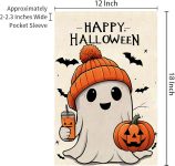 Halloween Ghost Garden Flag 12x18 Vertical Double