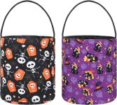 FINGOOO 2 Pack Kids Halloween Trick or Treat Buckets,