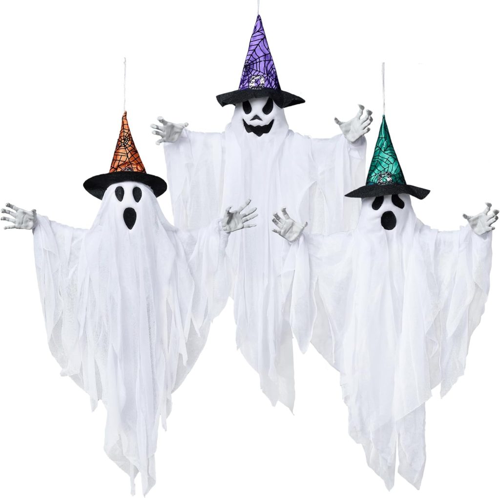 JOYIN 3 Pack 24.8" Halloween Hanging Ghost Decorations,