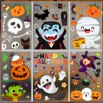 6 Sheet Window Clings - Cute Halloween Stickers and