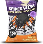 Happy Hippo Halloween Spider Web Decoration, 200 Sqare
