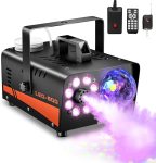 Fog Machine, Smoke Machine with Disco Ball Lights, 600W