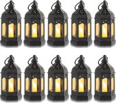 Mini Lantern with Flickering LED Candles Set of 10,