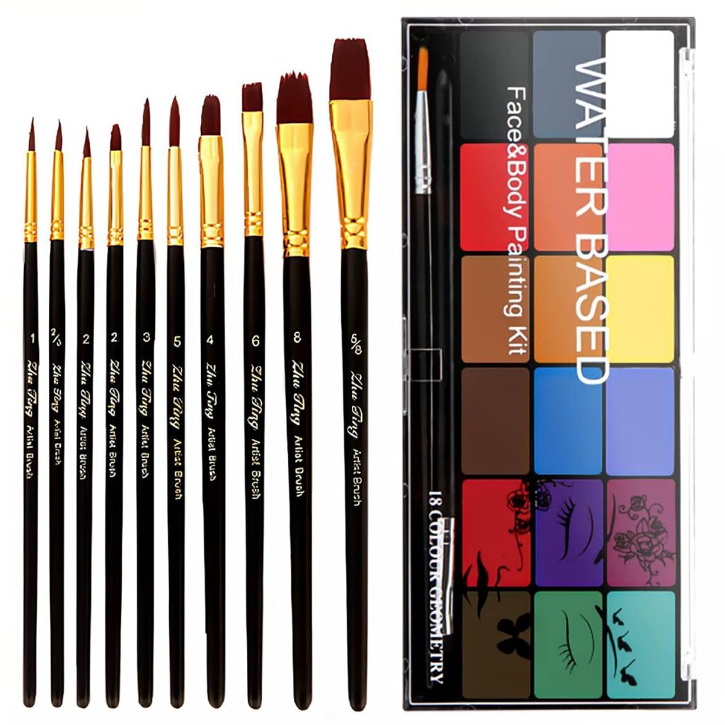 Face Painting Kit Non-toxic Body Paint Washable 18