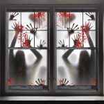 2PCS Halloween Haunted House Decoration Window Door