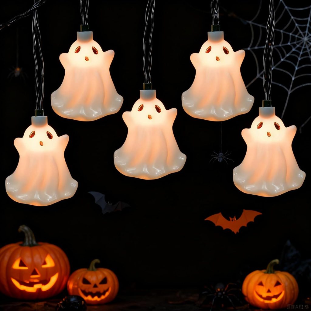 8.5FT Halloween Ghost String Lights Outdoor, Fairy