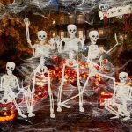 5 Pack Posable Skeleton Halloween Decorations, 16in