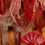 Watayo 10 Pcs Red Bloody Halloween Creepy Cloth, 71" x