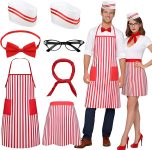 Yahenda 7 Pcs 1950s Waiter Couple Costume Halloween