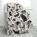 Jekeno Gothic Skull Blanket Cat Bat Mushroom Gifts for