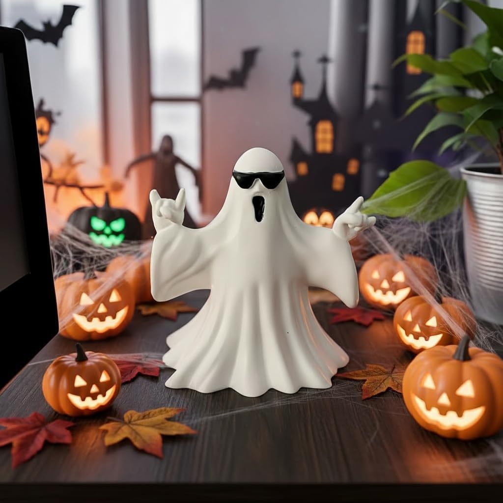 1 Pack Halloween Ghost Figurine, Spooky Resin Ghost