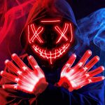 JOYIN Halloween Led Mask, Light Up Mask and Gloves for