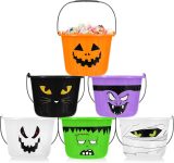 Qilery 12 Pcs Halloween Plastic Buckets Bulk with